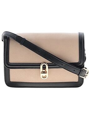 Jules Kae Beige and Black Leather-Trim Crossbody